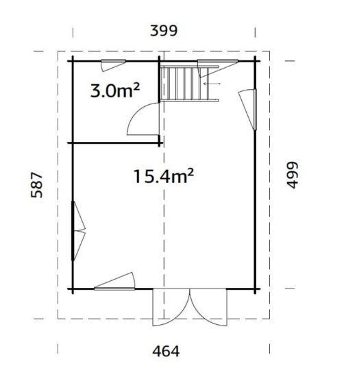 Zahradní domek KENDRA 18,4 m2