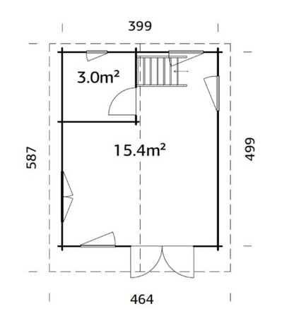 Zahradní domek KENDRA 18,4 m2