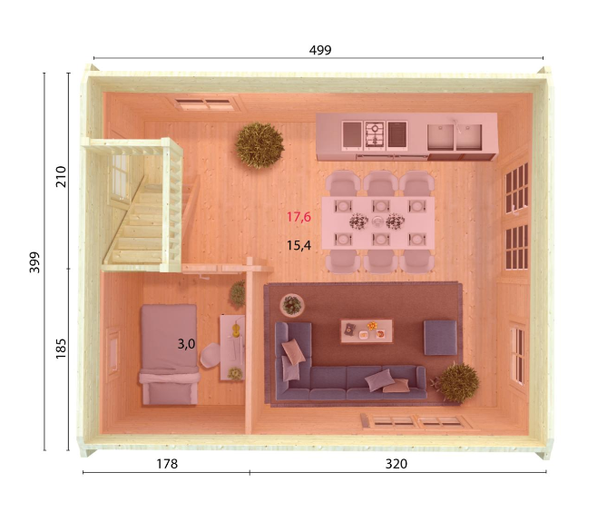 Zahradní domek KENDRA 18,4 m2