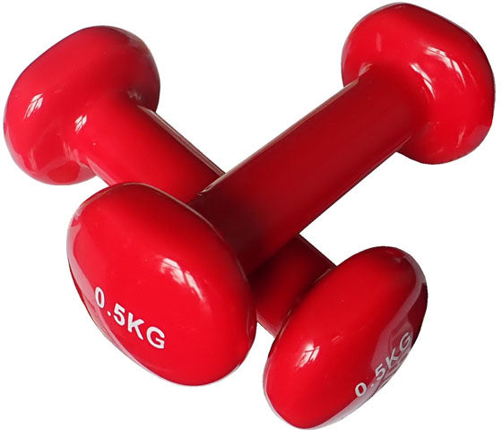 ACRA Činky aerobikové jednoruční 2x 0,5kg červené 1 pár