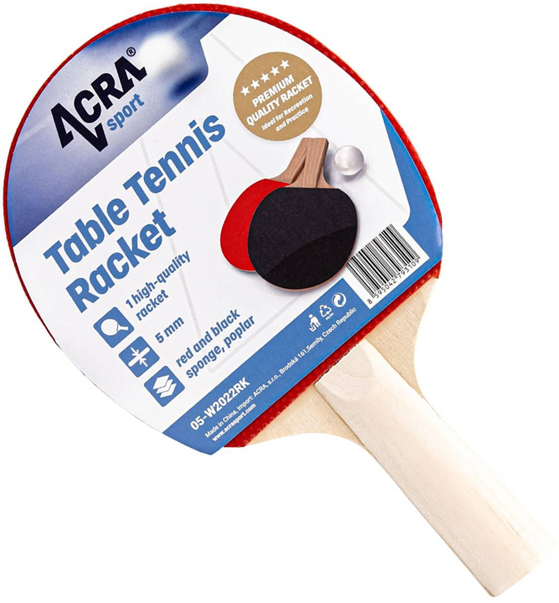 ACRA Raketa na stolní tenis základní pálka pro reakreační hru ping-pong