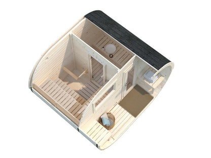 Barelová sauna Anette 3,0 + 1,5 m2  (bez kamen)