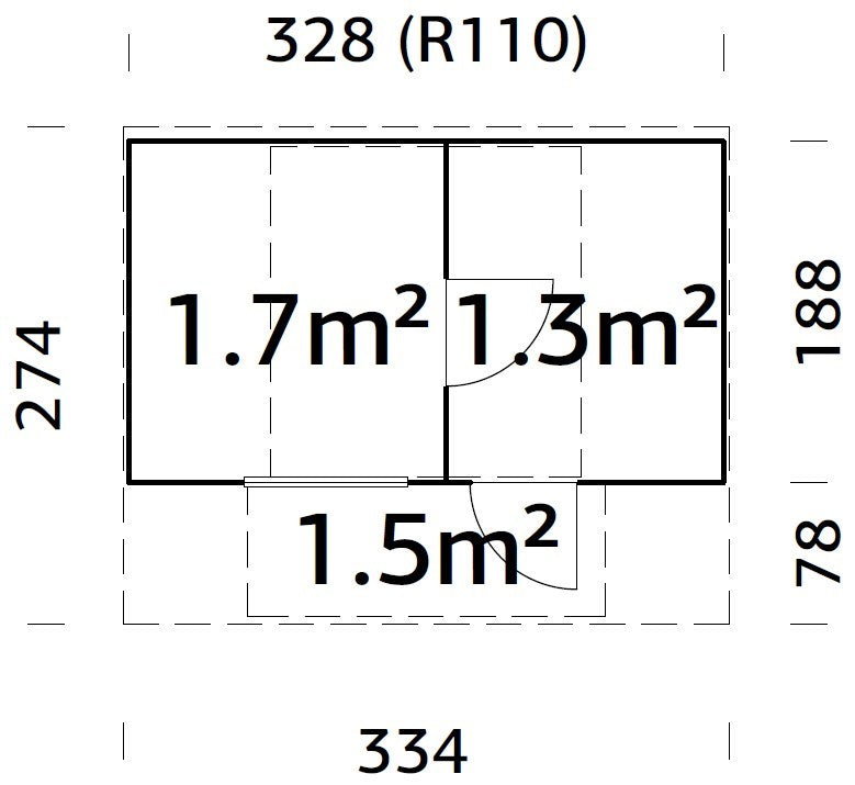 Barelová sauna Anette 3,0 + 1,5 m2  (bez kamen)