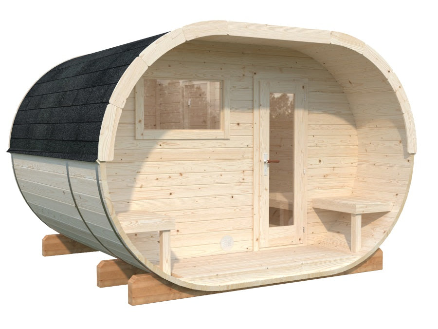 Barelová sauna Anette 3,0 + 1,5 m2  (bez kamen)
