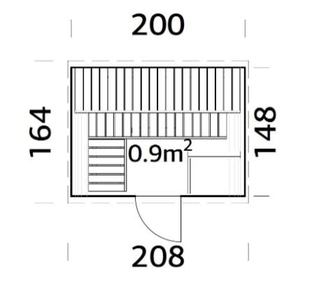 Barelová sauna Anita 0,9 m2 (bez kamen)