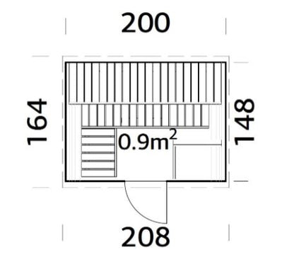 Barelová sauna Anita 0,9 m2 (bez kamen)