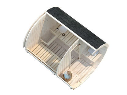 Barelová sauna Anita 1,3 + 0,7 m2 (bez kamen)