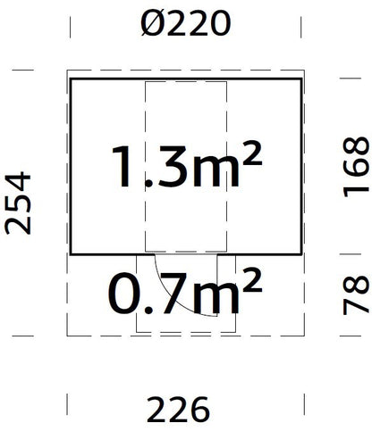 Barelová sauna Anita 1,3 + 0,7 m2 (bez kamen)