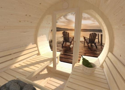 Barelová sauna Anita 1,6 + 0,7 m2 (bez kamen) - prosklenná