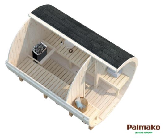 Barelová sauna Anita 1,6 + 0,7 m2 (bez kamen)