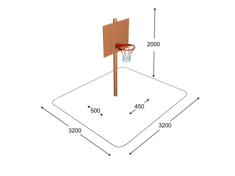 Basketbalový koš z akátu