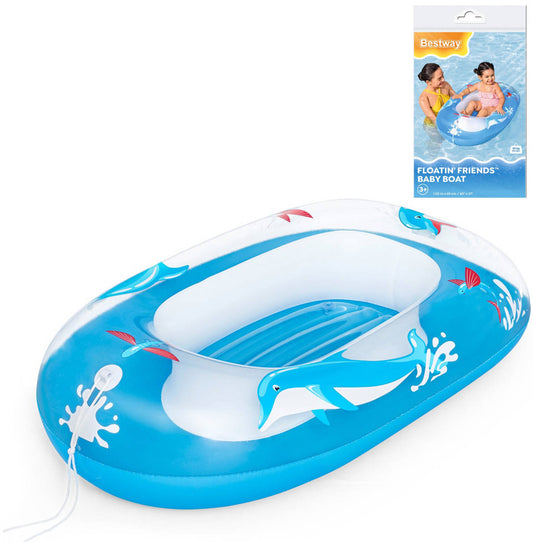 BESTWAY Člun dětský nafukovací 102x69cm delfíni do vody 34037