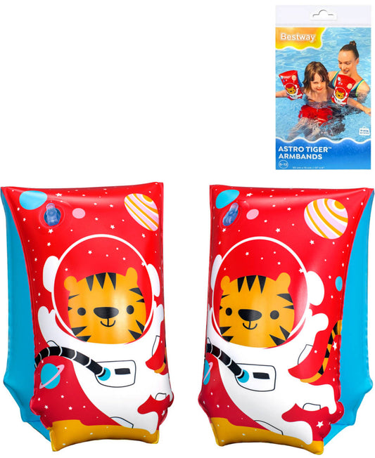 BESTWAY Rukávky nafukovací Tygřík kosmonaut 15x30cm plavací křidélka do vody