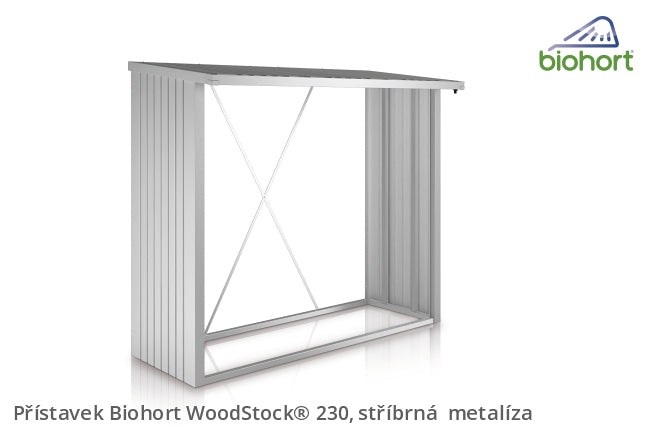 Biohort Přístavek WoodStock® 230, stříbrná metalíza