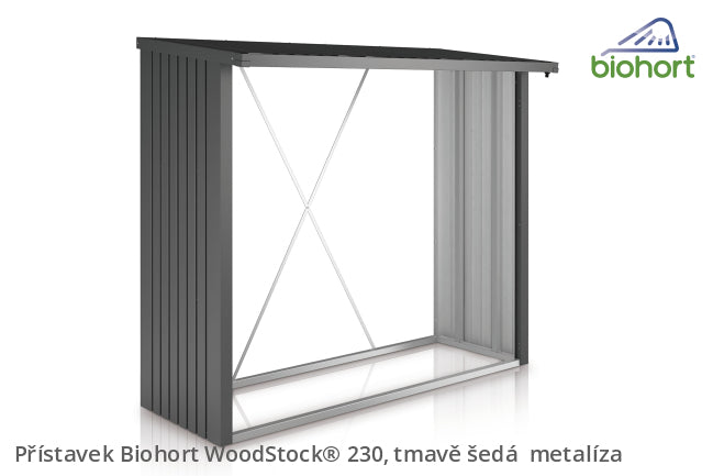 Biohort Přístavek WoodStock® 230, tmavě šedá metalíza