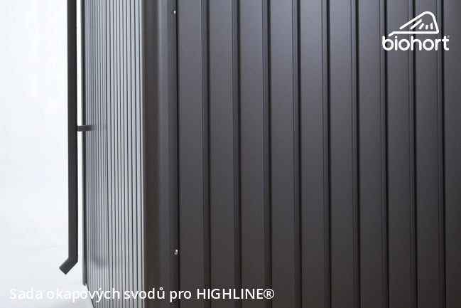 Biohort Sada okapových svodů pro HIGHLINE®, tmavě šedá metalíza, 2 kusy