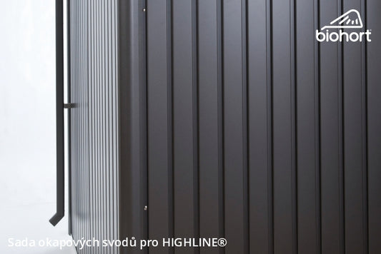 Biohort Sada okapových svodů pro HIGHLINE®, tmavě šedá metalíza, 2 kusy
