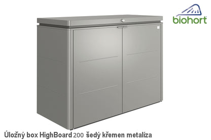 Biohort Úložný box HighBoard 200, šedý křemen metalíza