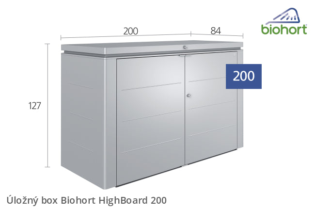 Biohort Úložný box HighBoard 200, stříbrná metalíza