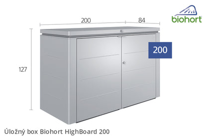 Biohort Úložný box HighBoard 200, stříbrná metalíza