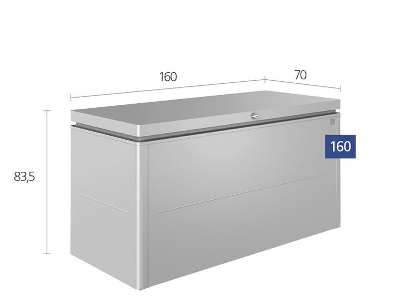 Biohort Úložný box LoungeBox® 160, šedý křemen metalíza