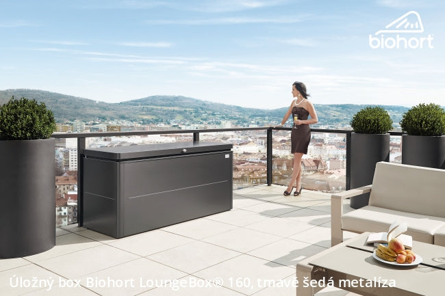 Biohort Úložný box LoungeBox® 160, stříbrná metalíza