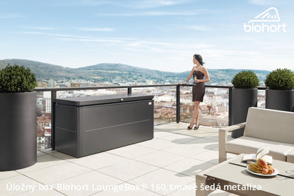 Biohort Úložný box LoungeBox® 160, tmavě šedá metalíza