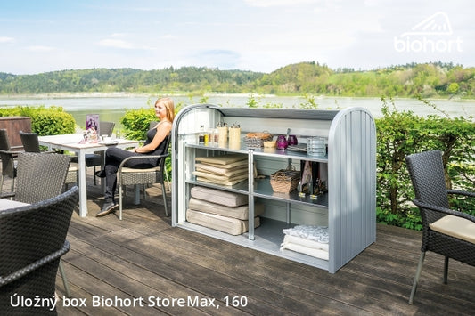 Biohort Úložný box StoreMax® 160, šedý křemen metalíza