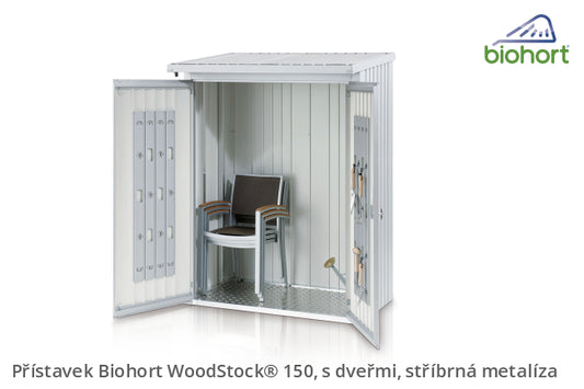 Biohort Zadní stěna WoodStock® 150, stříbrná metalíza