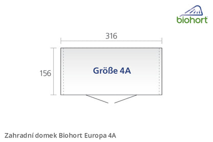 Biohort Zahradní domek EUROPA 4A, stříbrná metalíza