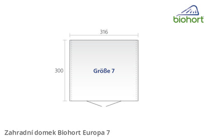 Biohort Zahradní domek EUROPA 7, tmavě šedá metalíza