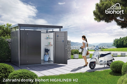 Biohort Zahradní domek HIGHLINE® H1,šedý křemen metalíza