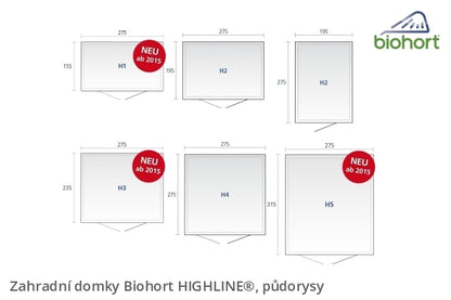 Biohort Zahradní domek HIGHLINE® H4, tmavě šedá metalíza