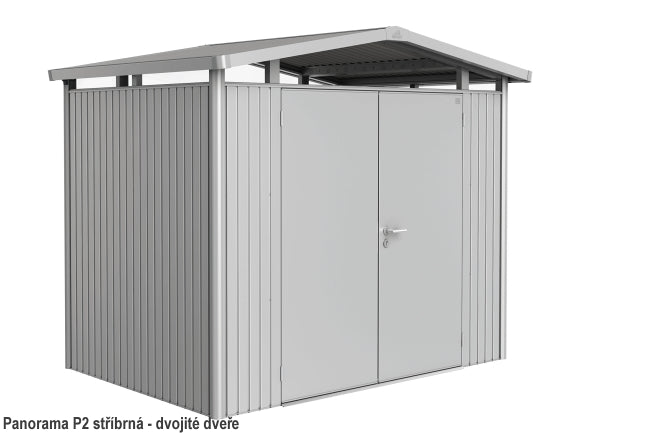 Biohort Zahradní domek PANORAMA P2, stříbrná metalíza