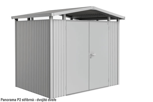 Biohort Zahradní domek PANORAMA P2, stříbrná metalíza