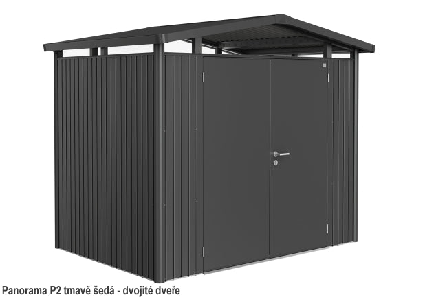 Biohort Zahradní domek PANORAMA P2, tmavě šedá metalíza
