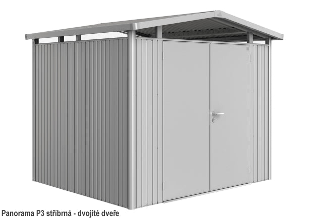 Biohort Zahradní domek PANORAMA P3, stříbrná metalíza
