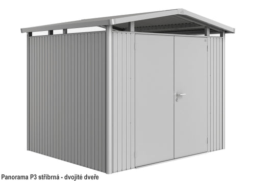 Biohort Zahradní domek PANORAMA P3, stříbrná metalíza