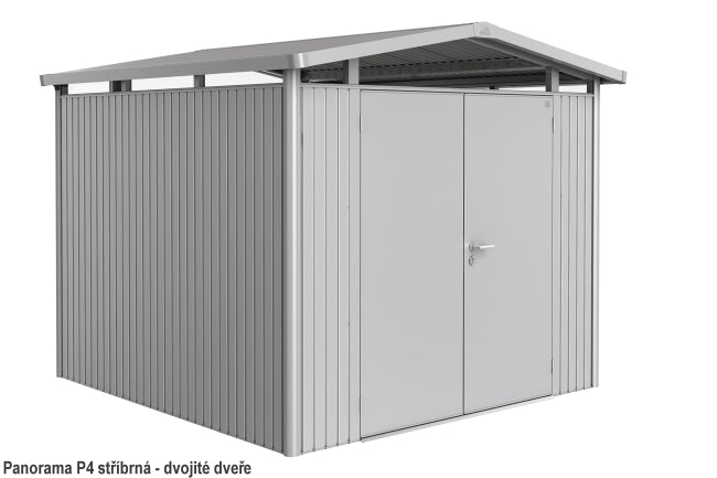 Biohort Zahradní domek PANORAMA P4, stříbrná metalíza