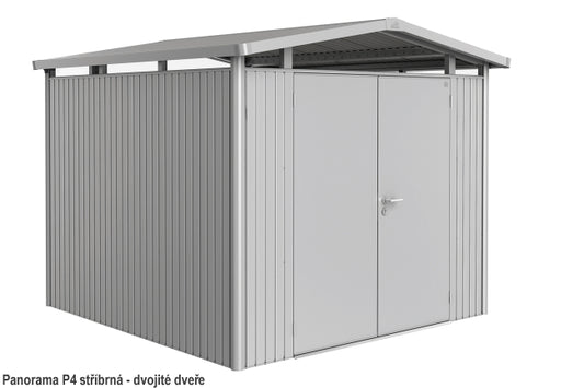 Biohort Zahradní domek PANORAMA P4, stříbrná metalíza
