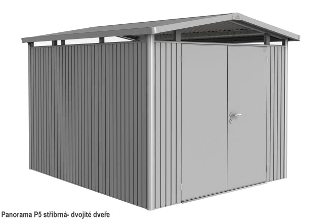 Biohort Zahradní domek PANORAMA P5, stříbrná metalíza