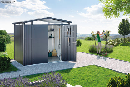 Biohort Zahradní domek PANORAMA P5, tmavě šedá metalíza