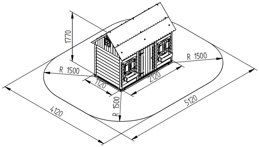 Monkey dětský domek - Henrieta - Zelená
