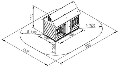 Monkey dětský domek - Henrieta - Zelená
