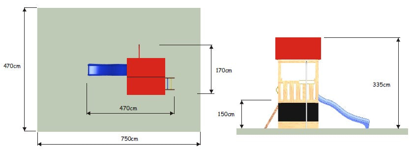 Monkey Flexi věž se střechou 150T - červená