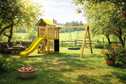Dětské hřiště Monkey´s Home Malý pirát DOOK se žlutou skluzavkou