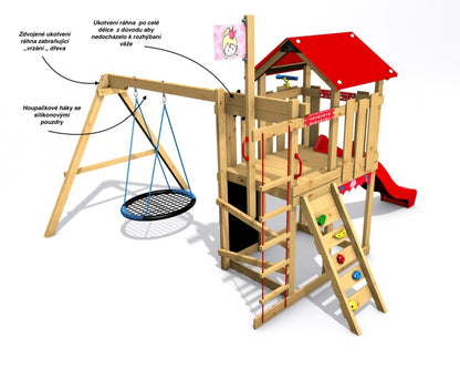 Dětské hřiště Monkey´s Home Malý pirát DOOK se žlutou skluzavkou