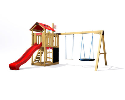 Dětské hřiště Monkey´s Home Malý pirát HOOK s červenou skluzavkou