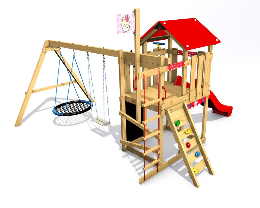 Dětské hřiště Monkey´s Home Malý pirát HOOK s modrou skluzavkou