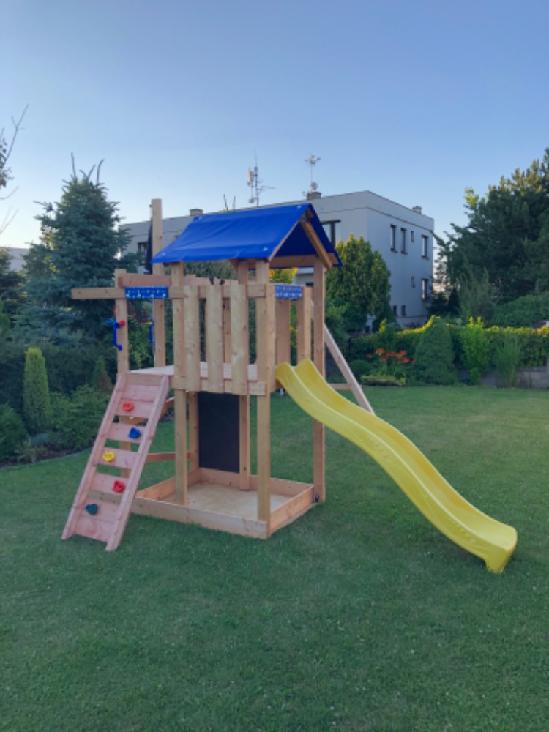Dětské hřiště Monkey´s Home Malý pirát HOOK s modrou skluzavkou